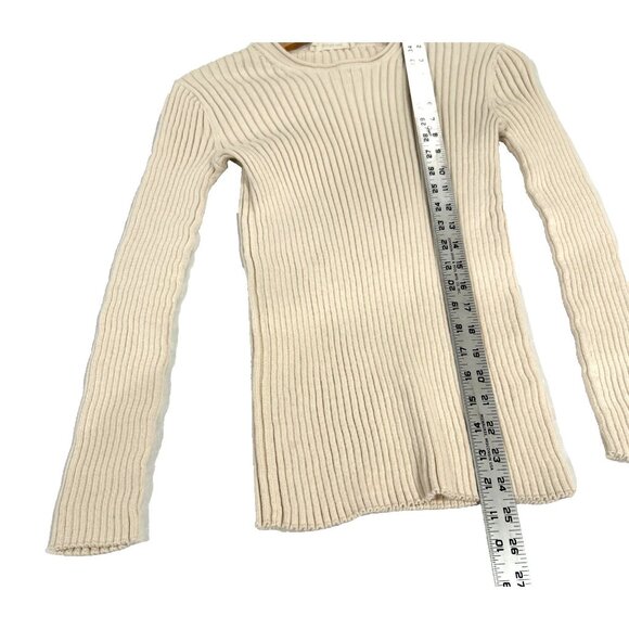Everlane Cream Ribbed Crew Neck Sweater - Picture 5 of 8